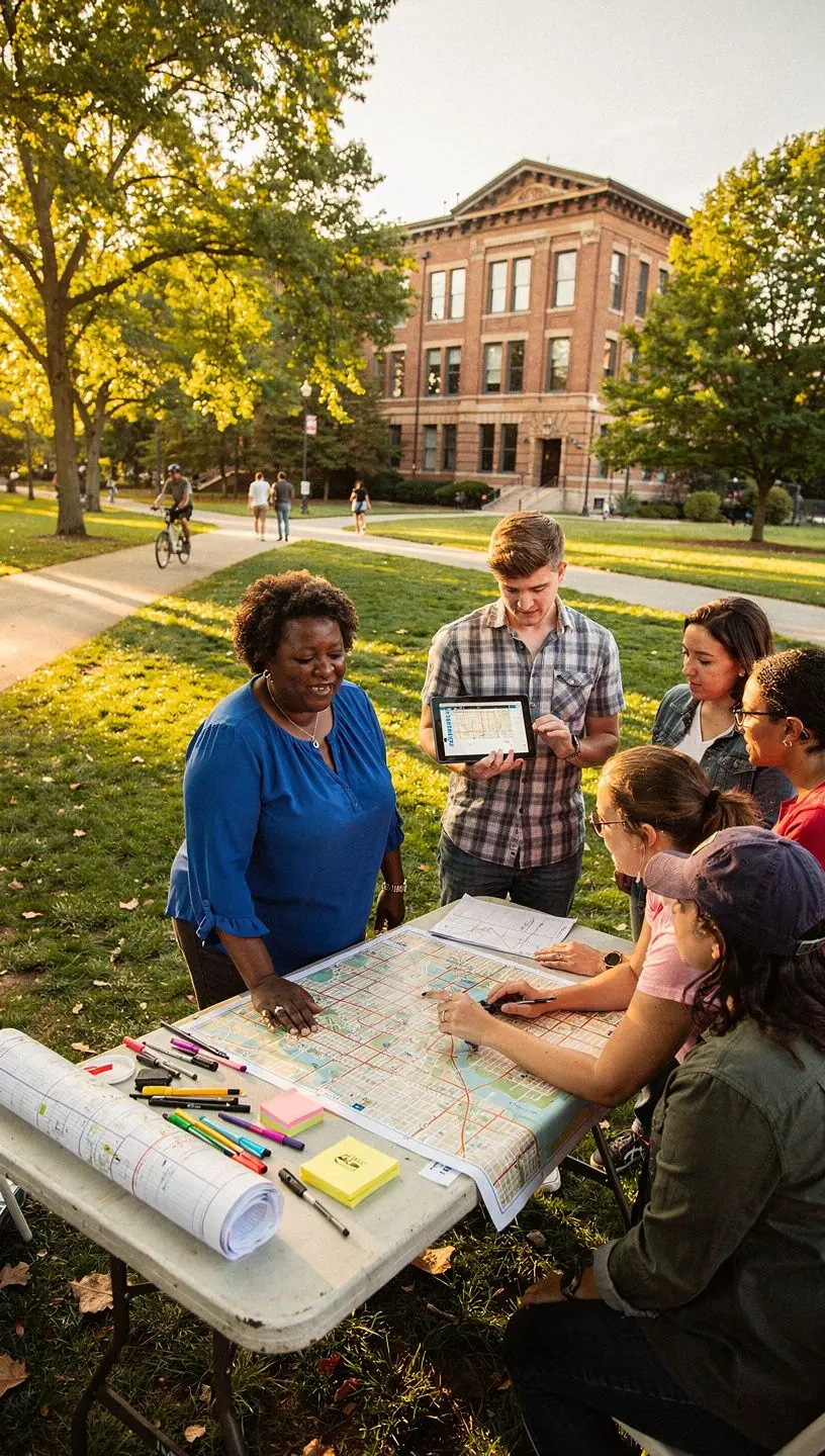 Community members collaborating on conservation efforts.