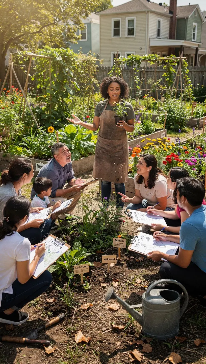 Wildlife-friendly backyard with native plants and habitat features.